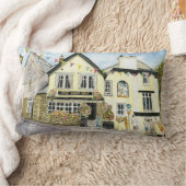 「船イン(Fowey)」の枕 ランバークッション (ブランケット)