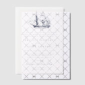 船エレガント航海のイラストレーションフォーマル結婚s ベラム紙招待状 (オフセット (招待状))