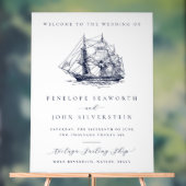 船エレガント航海のイラストレーション歓迎結婚の アクリルサイン (ニュートラル)