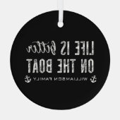 船カスタムの方が命が好い |ボートライフ ガラスオーナメント (裏面)