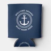 船カスタム名の歓迎いかりとロープ 缶クーラー (正面)