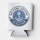 船カスタム名の歓迎いかりとロープ 缶クーラー (正面)