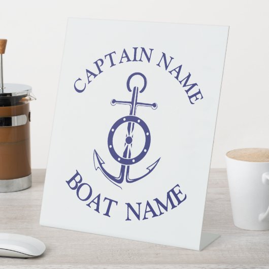 船カスタム艦長の名を海軍サー航海のラー 台座サイン (インサイチュ)