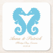 船キスをする馬 – 目的地ビーチ結婚式の恩恵 スクエアペーパーコースター (正面)