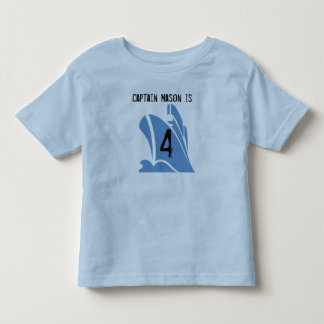船キャプテンカスタマイズ可能4th誕生日Tシャツ トドラーTシャツ
