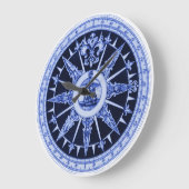 船コンパス風向Delft-Blue-Look ラージ壁時計 (傾斜)