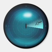 船ソナーと巨大なイカのクラーケン航海のおもしろい マグネット (正面)