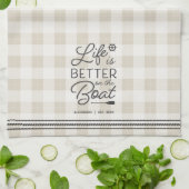 船パーソナライズされたの上では命が惜しい キッチンタオル (折り畳み)