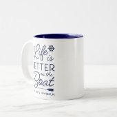 船パーソナライズされたの方が命だ ツートーンマグカップ (正面左)