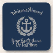 船パーソナライズされた名といかり コースター (正面)