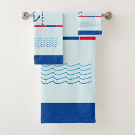 船パーソナライズされた名風呂拭きセット バスタオルセット