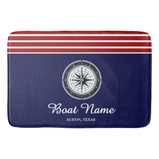 船パーソナライズされた名 バスマット (正面)