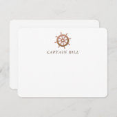 船パーソナライズされた航海の輪ヘルムノートカード ノートカード (正面/裏面)