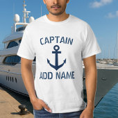 船パーソナライズされた船長の名前いかりtシャツ tシャツ