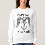 船パーソナライズされた艦長の名前いかり スウェットシャツ (正面)