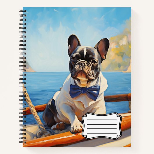 船フランスのの上のブルドッグ ノートブック (正面)