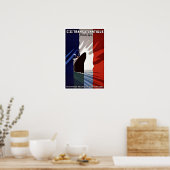 船フランスの路ヴィンテージ旅行 ポスター (キッチン)