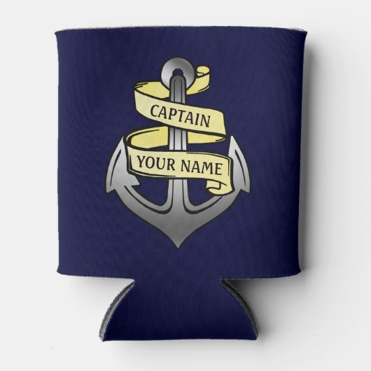 船ボートキャプテンいかり航海のシー名前をカスタムする 缶クーラー (正面)