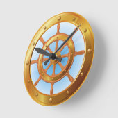 船ボートマリンヨットヘルムウォールクロック ラウンド壁時計 (傾斜)