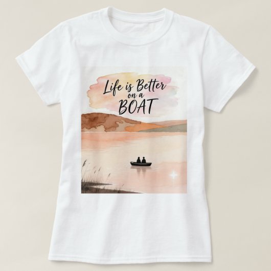 船上での暮らしは最高 Tシャツ (デザイン正面)