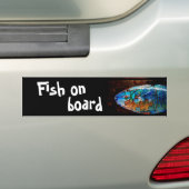 船上で魚を釣る バンパーステッカー (On Car)