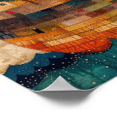 船上に浮かぶ城，フォークアートのポスター ポスター (角)