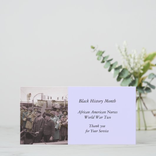 船上のアフリカ系アメリカ人ナース サンキューカード (スタンド正面)