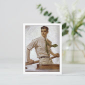 『船上のカップル』(ふなうえのかっぷる、英:Couple in Boat)ジョセフ・レイデッカー作 ポストカード (スタンド正面)