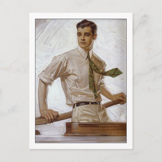 『船上のカップル』(ふなうえのかっぷる、英:Couple in Boat)ジョセフ・レイデッカー作 ポストカード (正面)