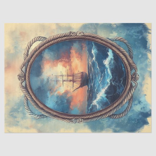 船上のストーミーシーロープデコペ縁どージ 薄葉紙 (正面)