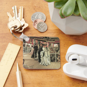 『船上のボール』（James Tissot作、ビクトリア朝の芸術） キーホルダー