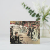 『船上のボール』（James Tissot作、ビクトリア朝の芸術） ポストカード (スタンド正面)