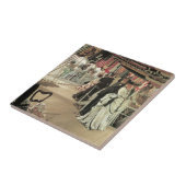 船上の舞踏会(1874)/ シェイ ム・ティソーによるヴィクトリア朝の美術 タイル (側面)