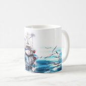 船上の船鳥 コーヒーマグカップ (正面右)