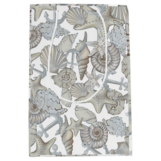 船上及び船いかり宝庫狩りおもしろい ミディアムペーパーバッグ (正面)