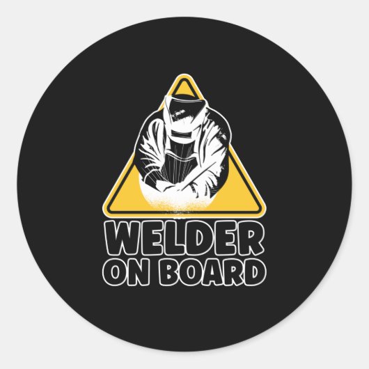 船上溶接機の標識 ラウンドシール (正面)