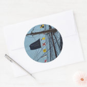 船与え旗のシールを上げないこと ラウンドシール (封筒)