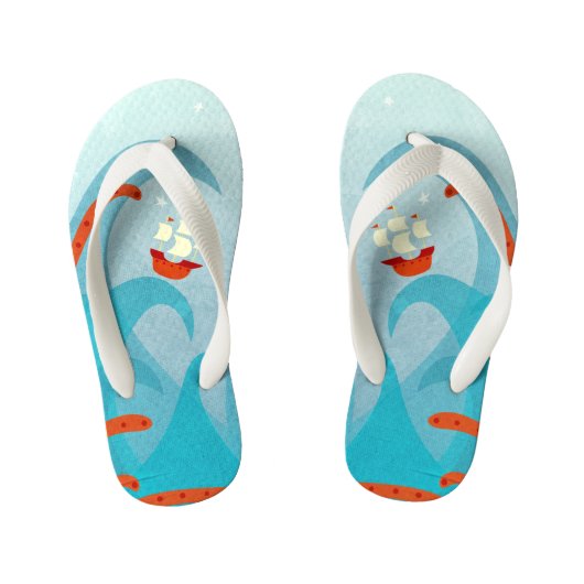 船乗りにとって悪い航海の日絵画 キッズビーチサンダル (フットベッド)