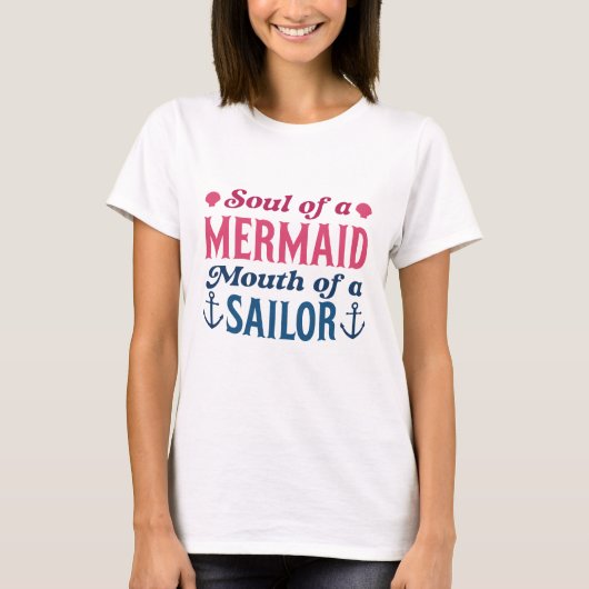 船乗りの人魚の口の魂 Tシャツ (正面)