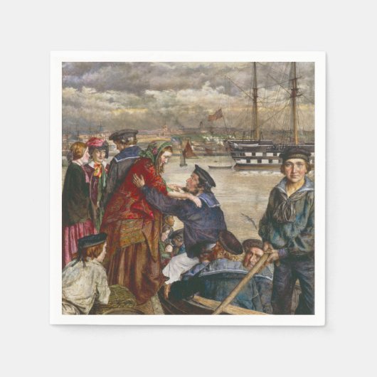 船乗りの恋人と妻(ジョン・リー) スタンダードカクテルナプキン (正面)