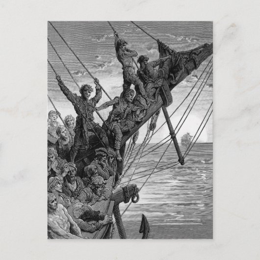 船乗りは遠方に幽霊船を見る ポストカード (正面)