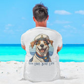 船乗りやボートオーナーへのプレゼントに最適な船と犬のグッズ Tシャツ