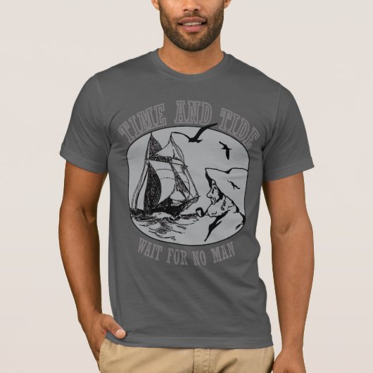 船乗りタイム&タイドメンズベラキャンバスシャツ Tシャツ (正面)
