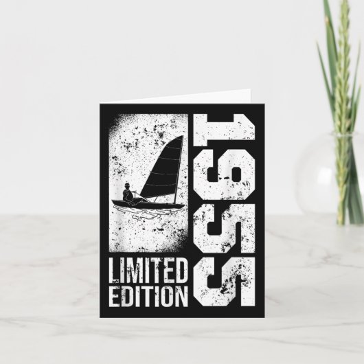 船乗りヨット帆船ヴィンテージ1955誕生日鼎 カード (正面)