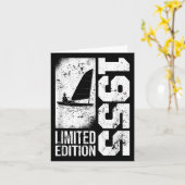 船乗りヨット帆船ヴィンテージ1955誕生日鼎 カード (黄色い花)