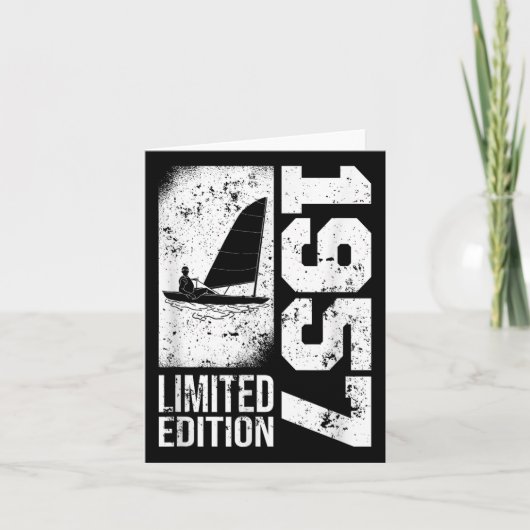 船乗りヨット帆船ヴィンテージ1957誕生日鼎 カード (正面)