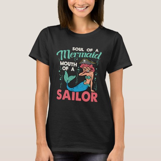 船乗り嫌い皮肉の人魚の口の魂 Tシャツ (正面)