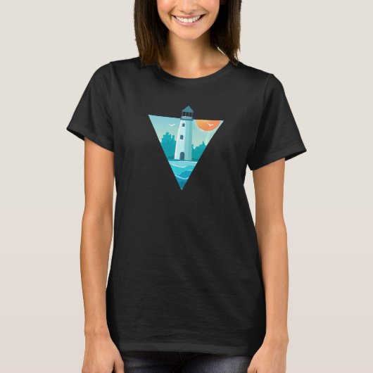 船乗り船舶所有者のためのライトハウスアート Tシャツ (正面)