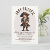 船乗り！ガールパイレーツ誕生日招待状 招待状 (スタンド正面)