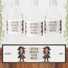 船乗り！ガールパイレーツ誕生日 ペットボトルラベル